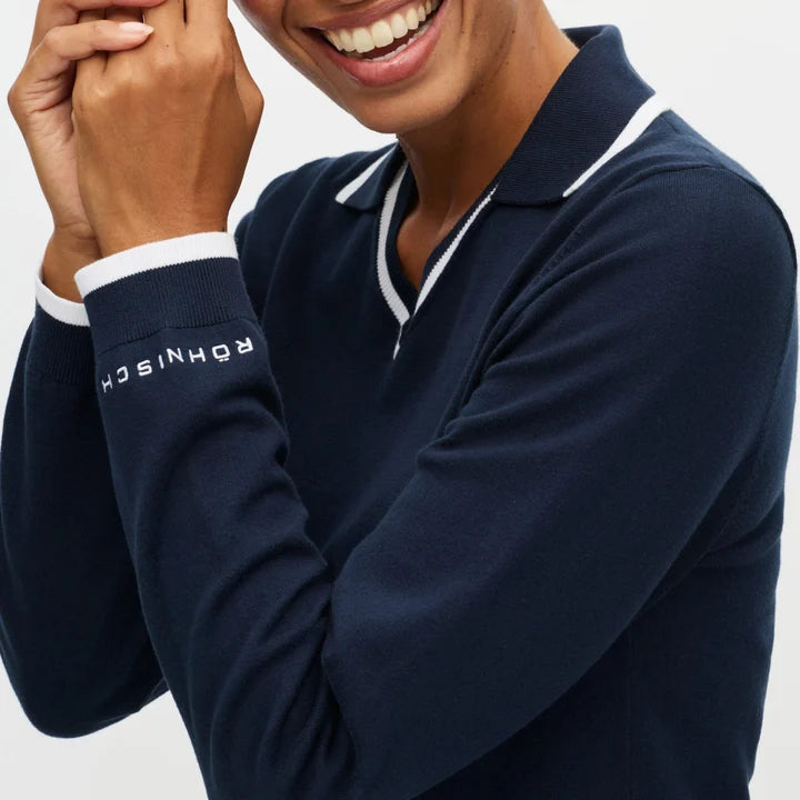 Röhnisch Swing Knitted Long Sleeve Poloshirt