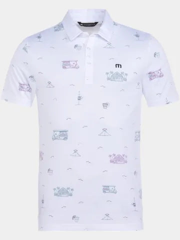 Travis Mathew Tiki Mapes Print Polo WHITE