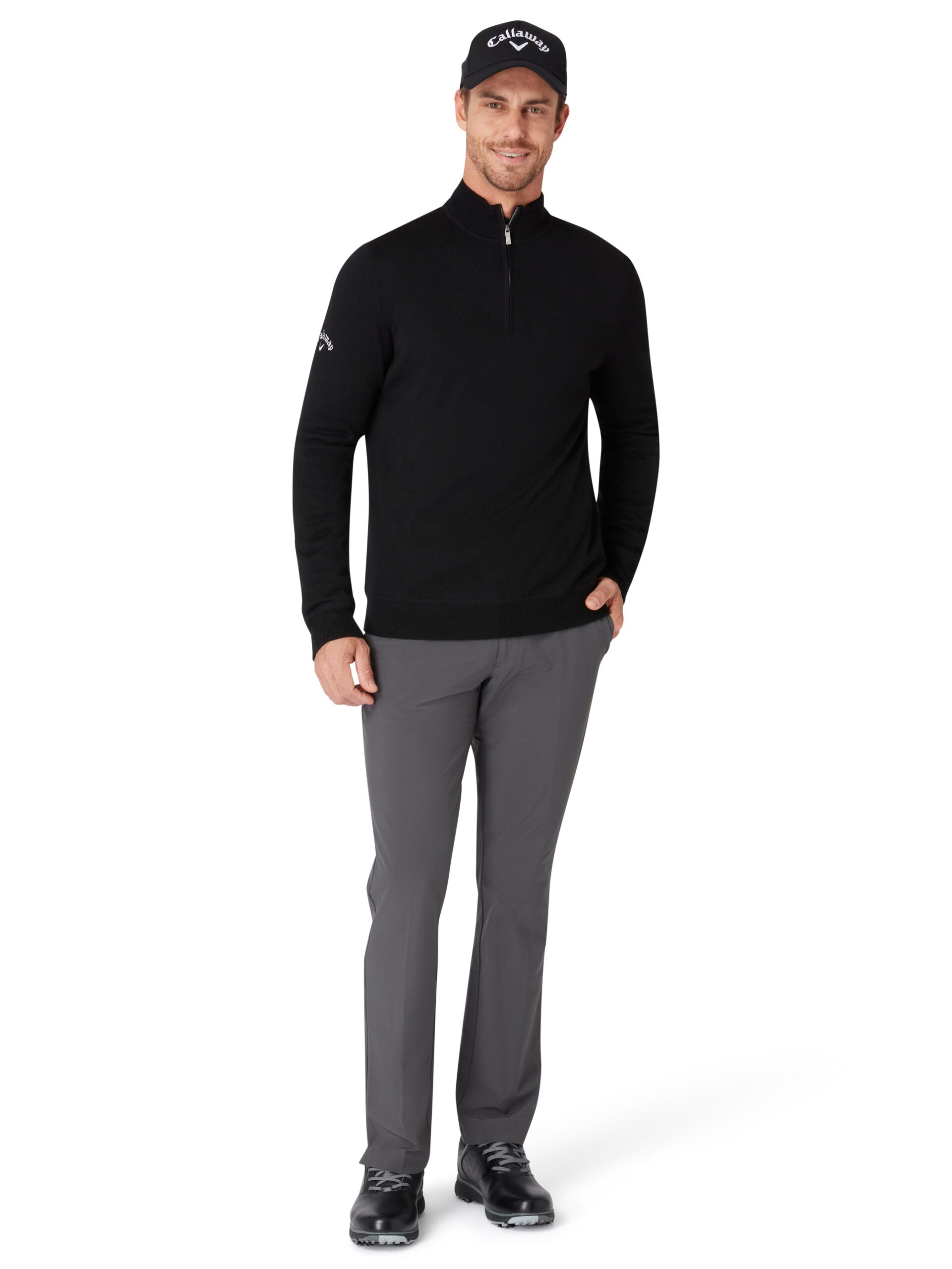 Callaway Longsleeve 1/4 Zip Mock Neck Merino Sweater
