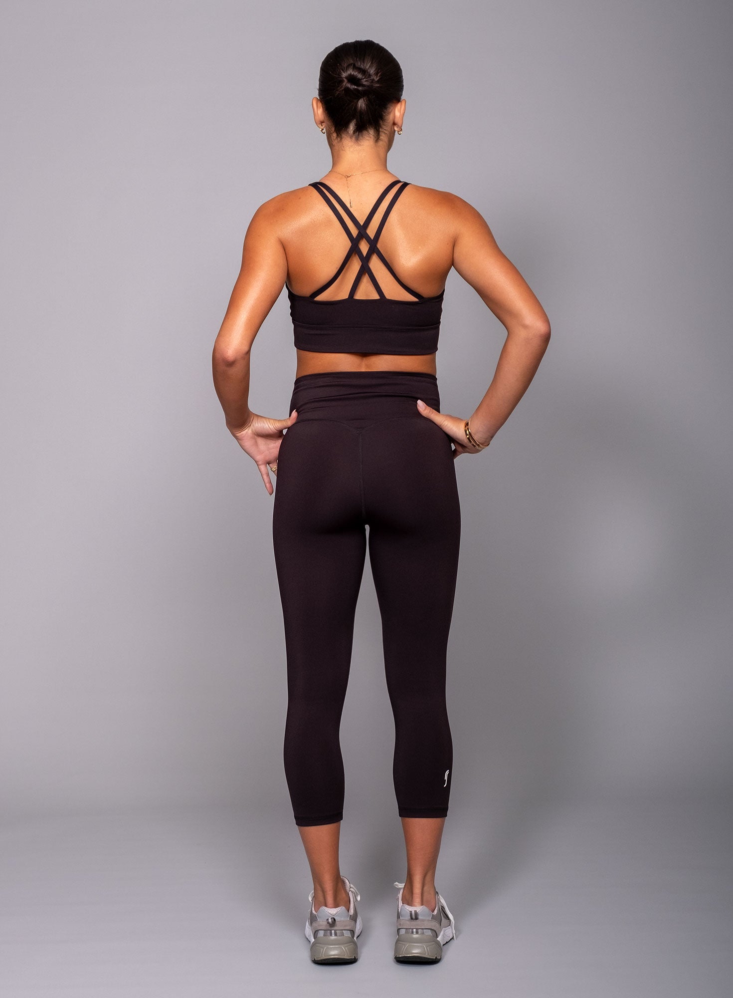 Tech cropped leggings - svartar