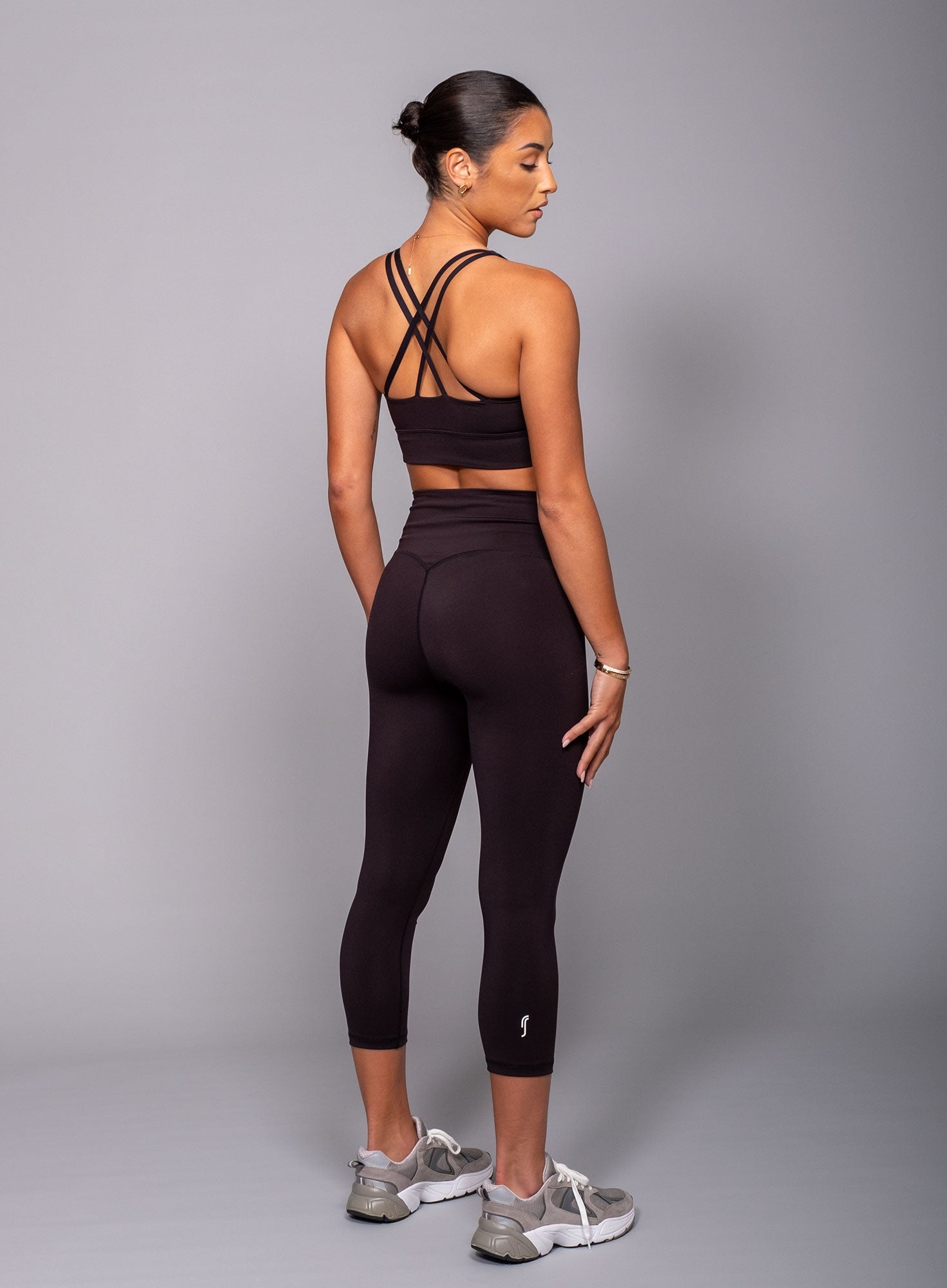 Tech cropped leggings - svartar