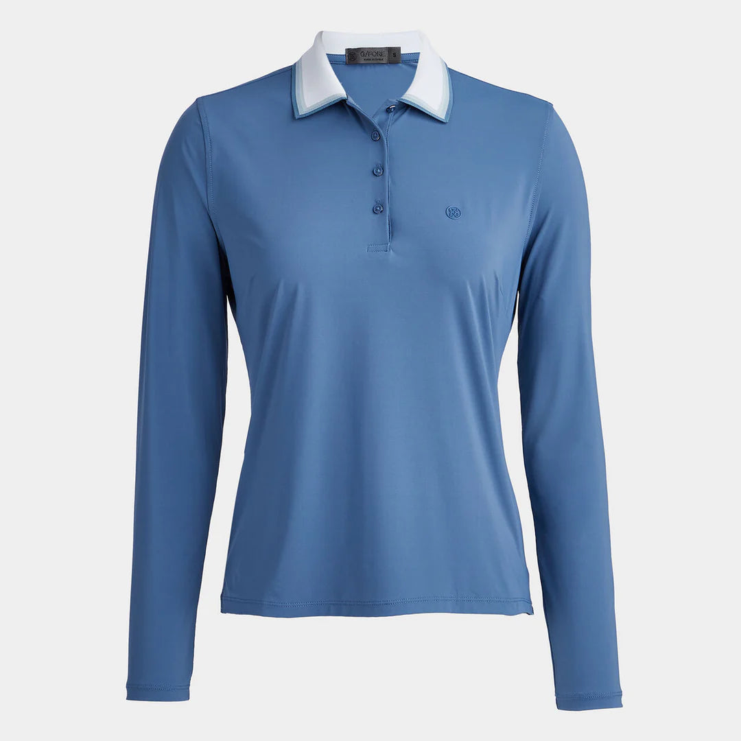 G/Fore Kv. Silky Tech Nylon Long Sleeve Polo SLA