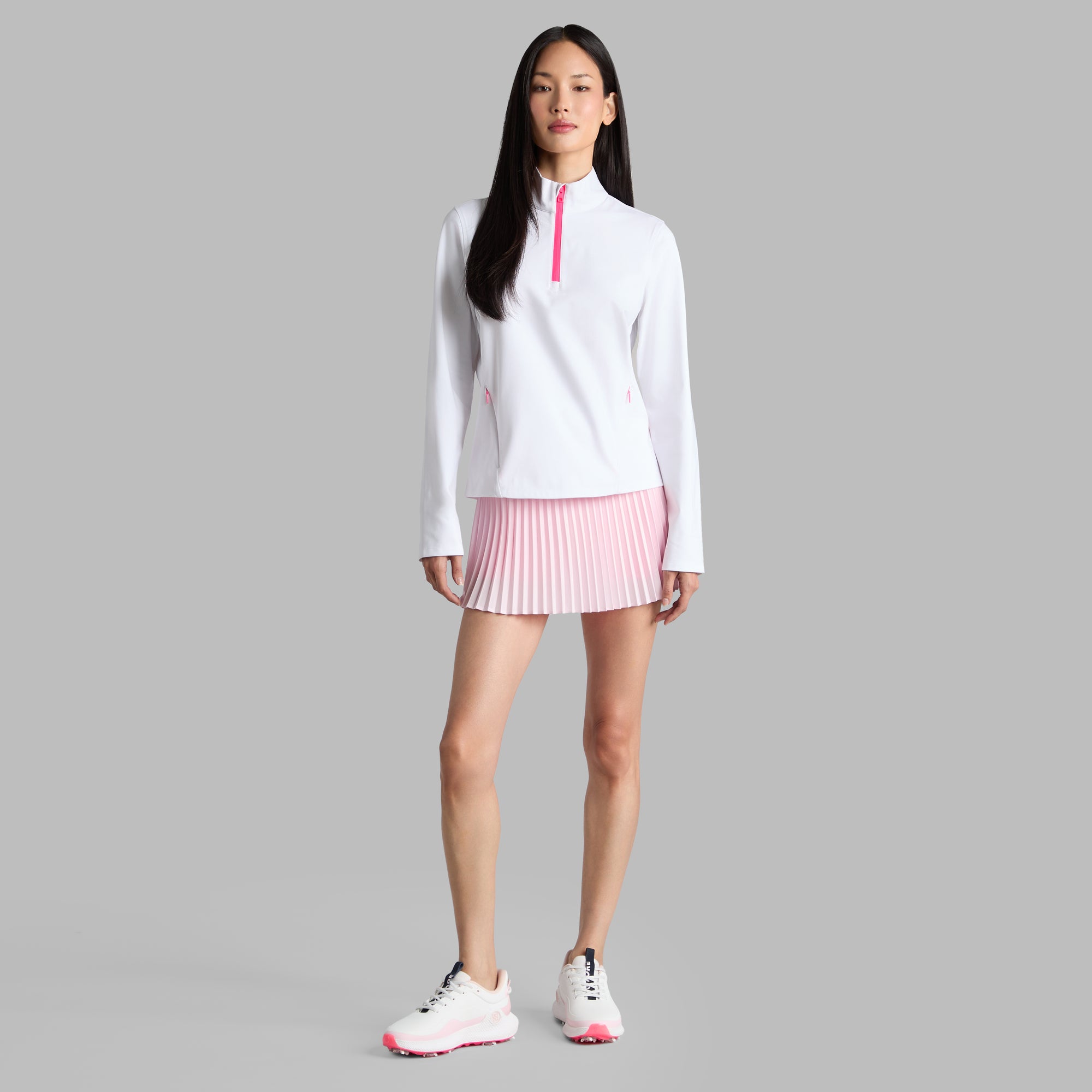 G/FORE LADIES BRUSHED BACK STRETCH QUARTER ZIP PULLOVER SNO