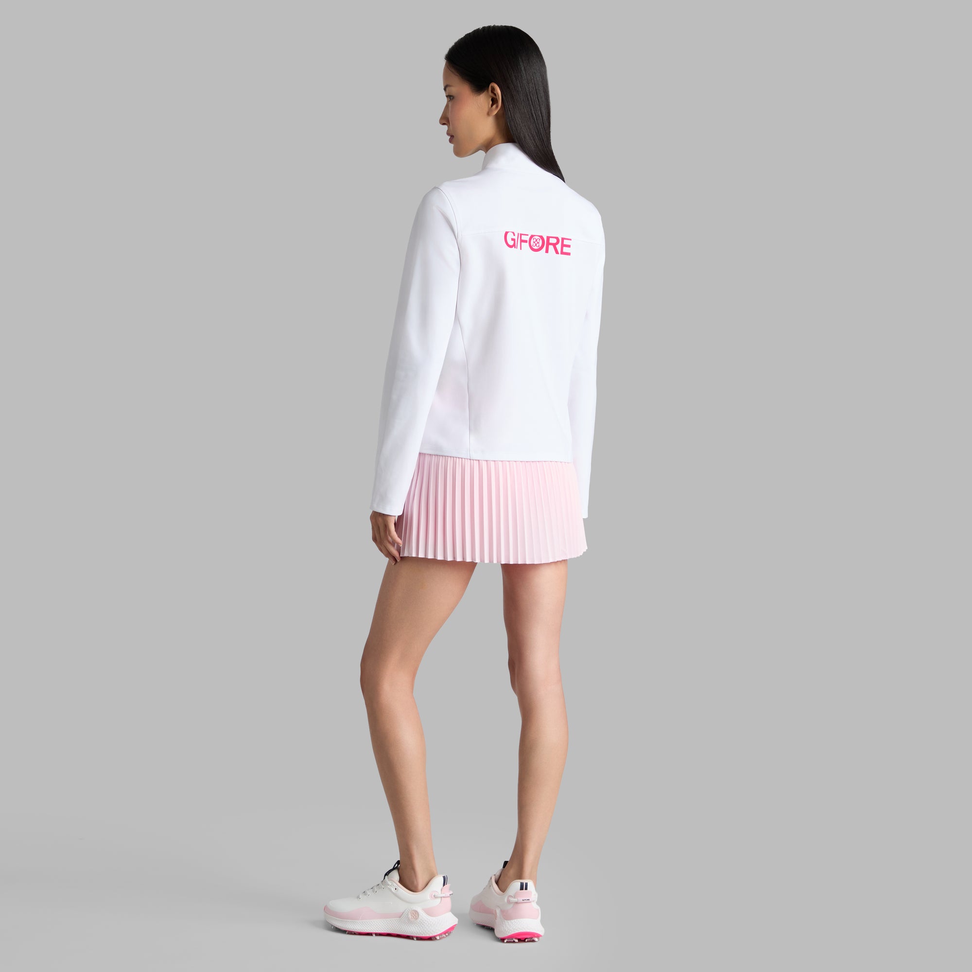 G/FORE LADIES BRUSHED BACK STRETCH QUARTER ZIP PULLOVER SNO