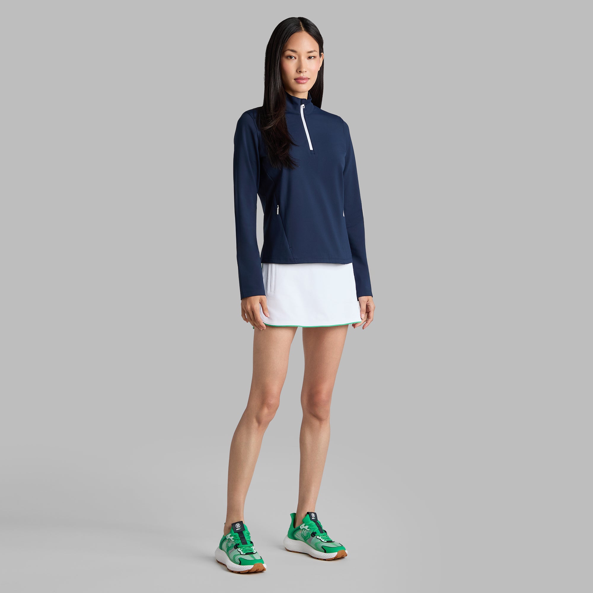 G/FORE LADIES BRUSHED BACK STRETCH QUARTER ZIP PULLOVER TWILIGHT