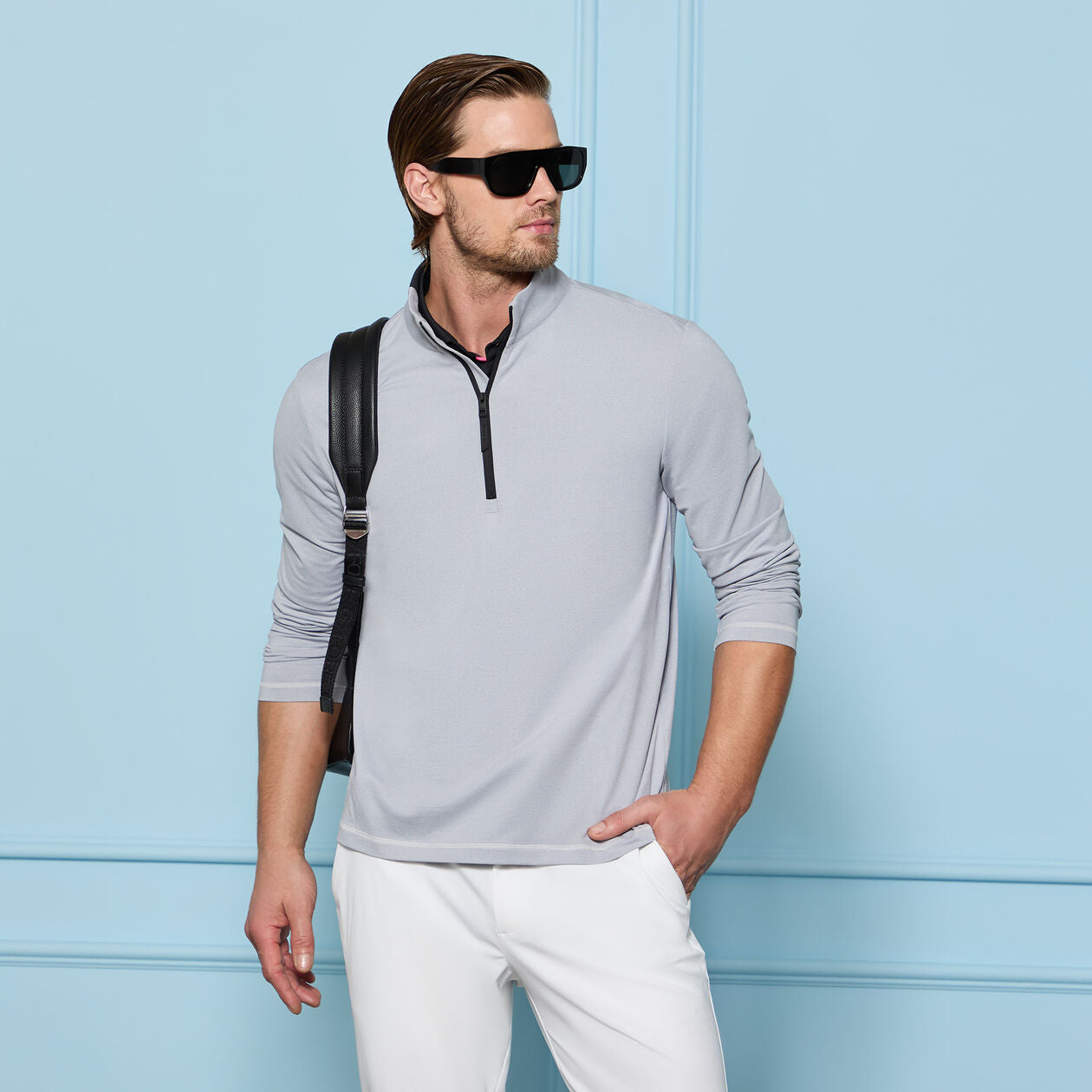 G/Fore Brushed Back Tech 1/4 Zip Pullover