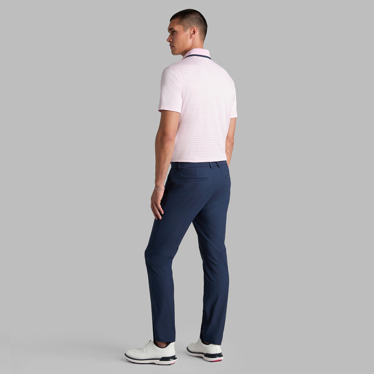 G/Fore Perforated Striped Jersey Polo