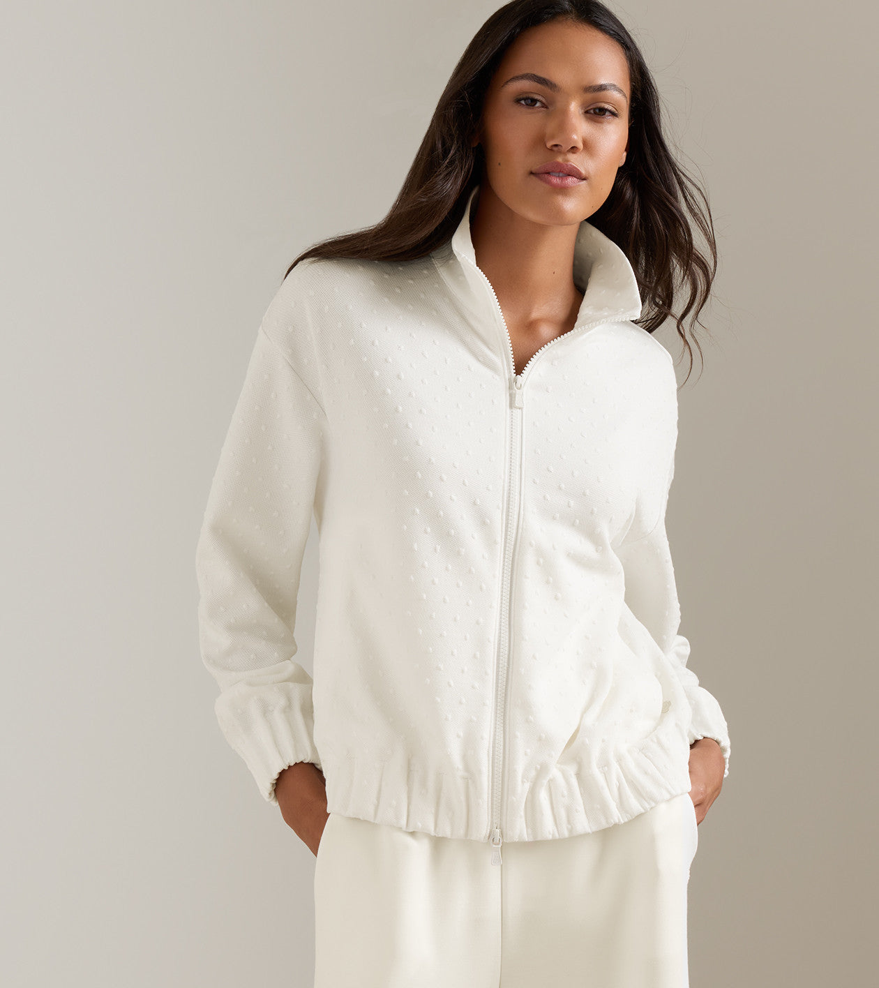 Peter Millar Flora Knit Swiss Dot Jacquard Full Zip