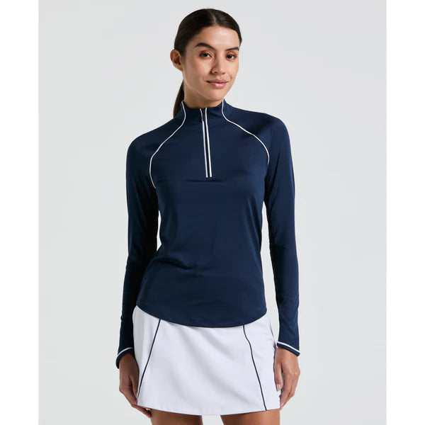 Penguin Long Sleeve 1/4 Zip Black Iris