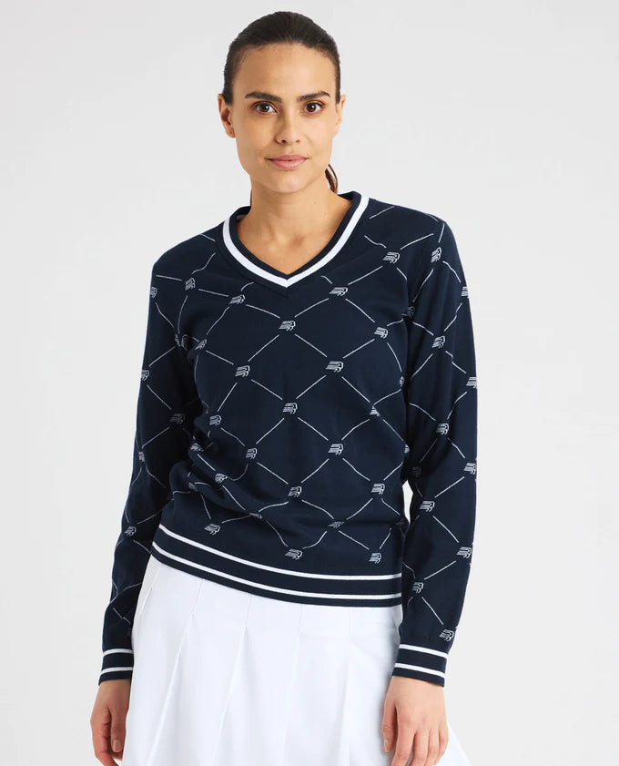 Adele Knitted R Check Peysa