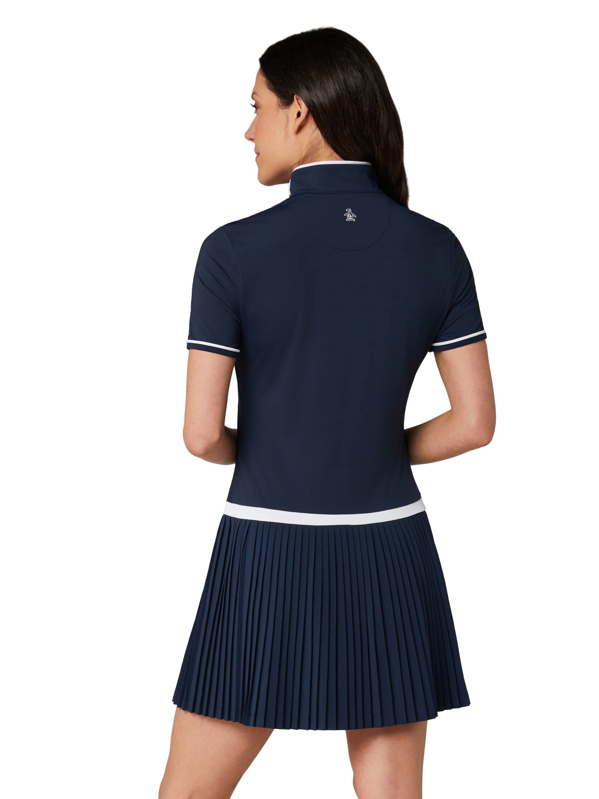 Penguin Mixed Media Short Sleeve Dress