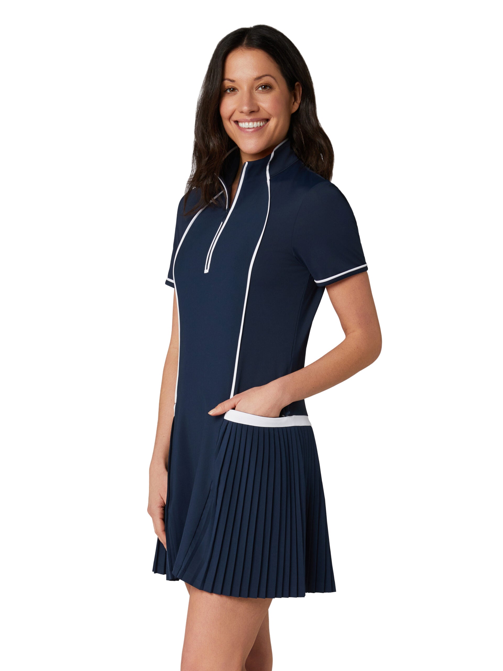 Penguin Mixed Media Short Sleeve Dress