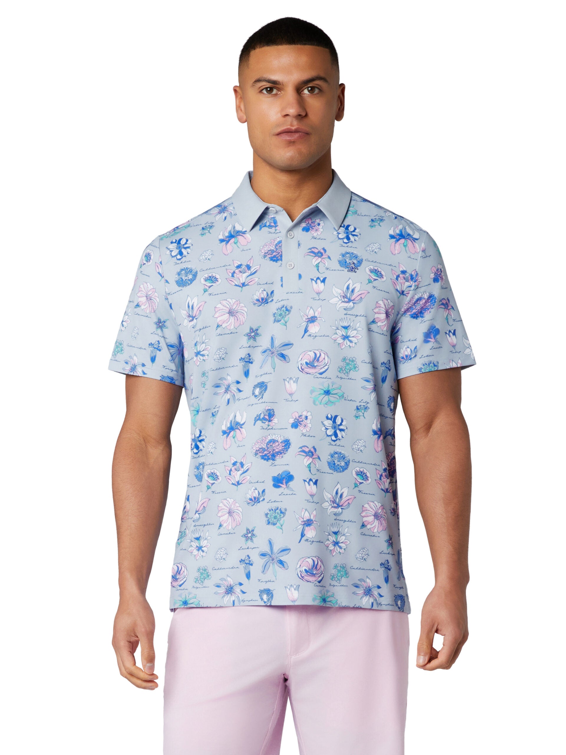 Penguin Textbook Floral Polo