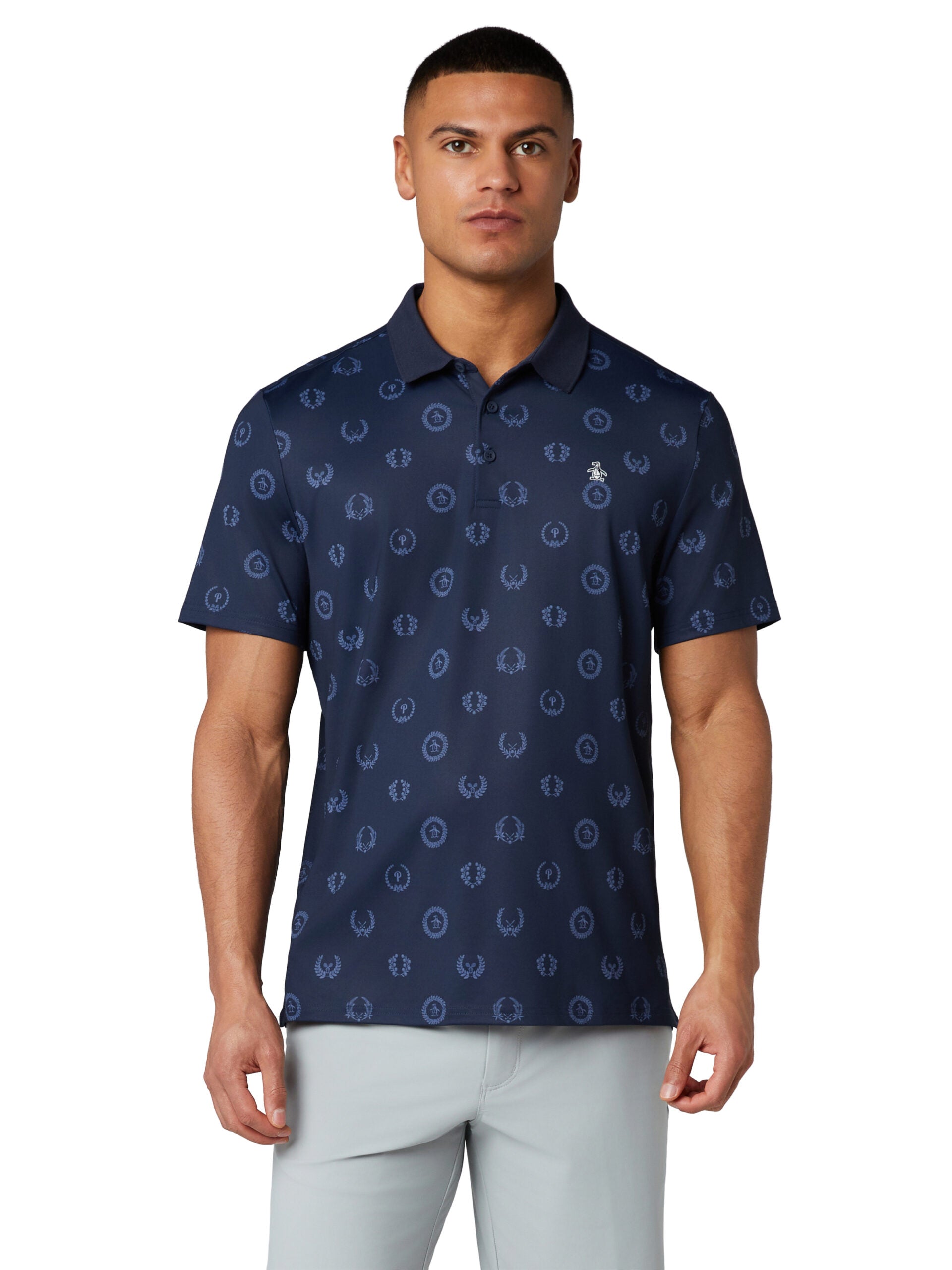 Penguin Victory Crest Printed Polo