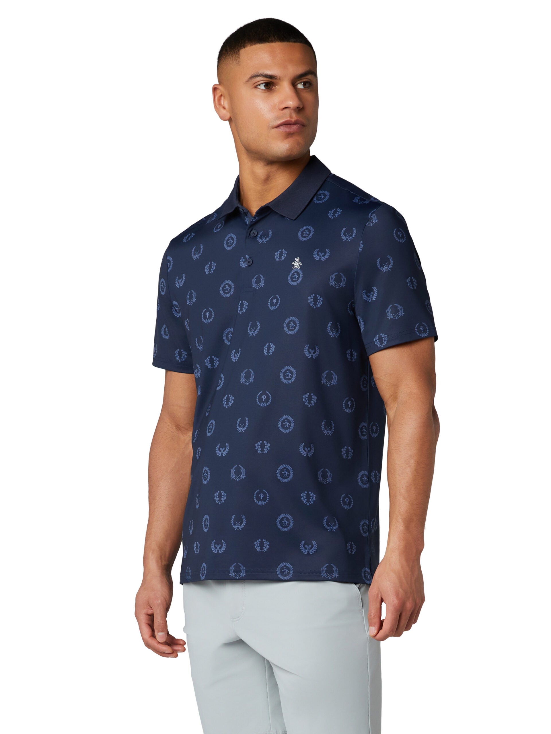 Penguin Victory Crest Printed Polo