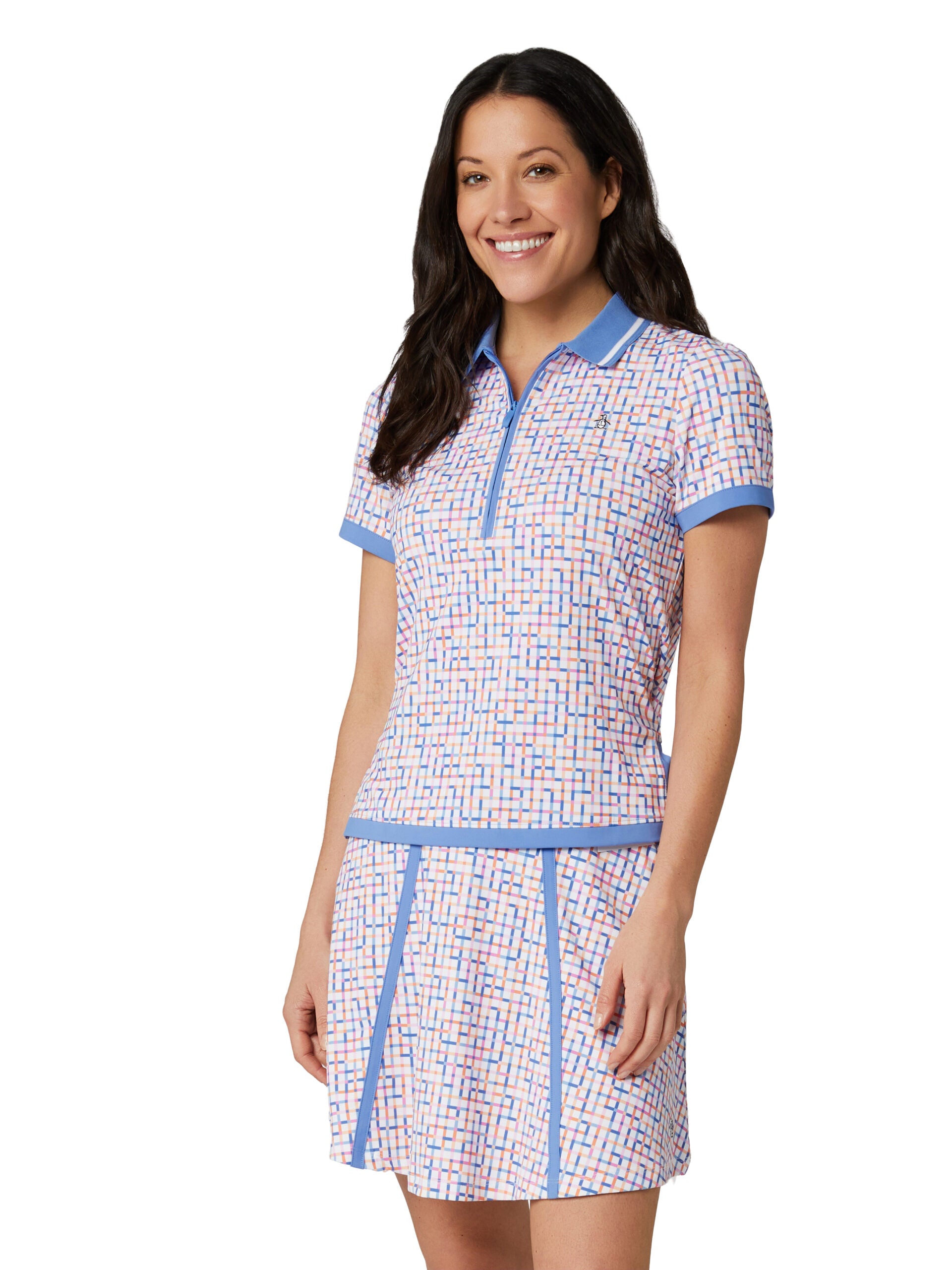 Pengiun Color Theory Gingham Polo